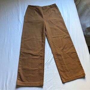 WINSOME mustard yellow denim canvas wide straight leg cropped pants